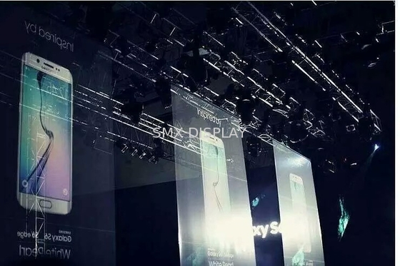 Tela de projeção holográfica da tela líquida branca para o lançamento do produto do holograma