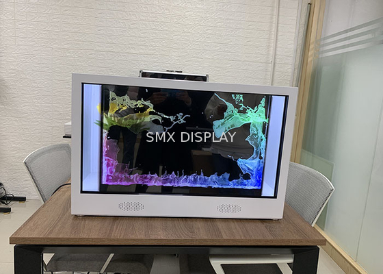 3 exposição transparente tomada partido da pirâmide do holograma do toque 3D da caixa da tela do holograma 3D