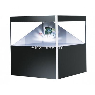 Qualidade 360 graus Pirâmide Holograma 3D Display Vitrine / Holograma 3D claro Pirâmide Holobox Relógio Vidro Fábrica