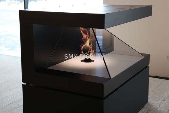 Qualidade 22 caixa de exposição da pirâmide do holograma da polegada 3D, 3D definição completa da mostra holográfica HD Fábrica
