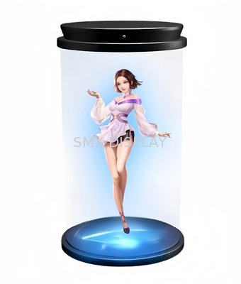 Holograma 3D de 180 graus cilindro ecrã transparente Hologramas interativos HoloTube