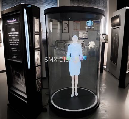 Qualidade Tubo Holo 3D Tamanho Humano 75 polegadas Assistente Virtual IA Display Cilindro Holográfico Caixa Holograma Fábrica