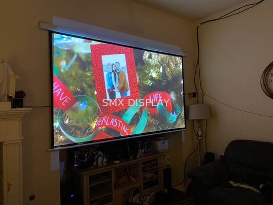 Telecontrole motorizado do RF da tela do projetor 120 polegadas para a sala de reunião do cinema