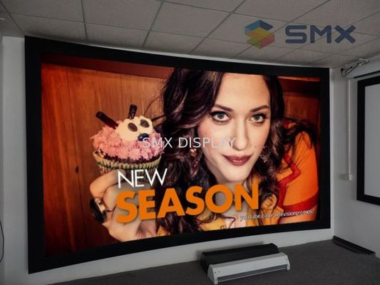 Qualidade Grande tela de projeção curvada personalizada 120 polegadas com beira preta de veludo Fábrica