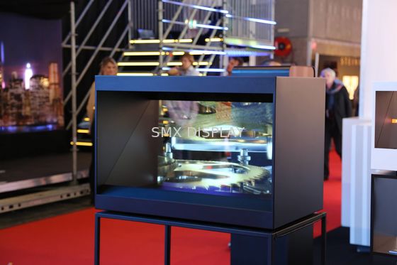 Qualidade 1 vista lateral 22 exposição holográfica de Holocube 3D da luz do diodo emissor de luz da polegada para a exposição varejo Fábrica